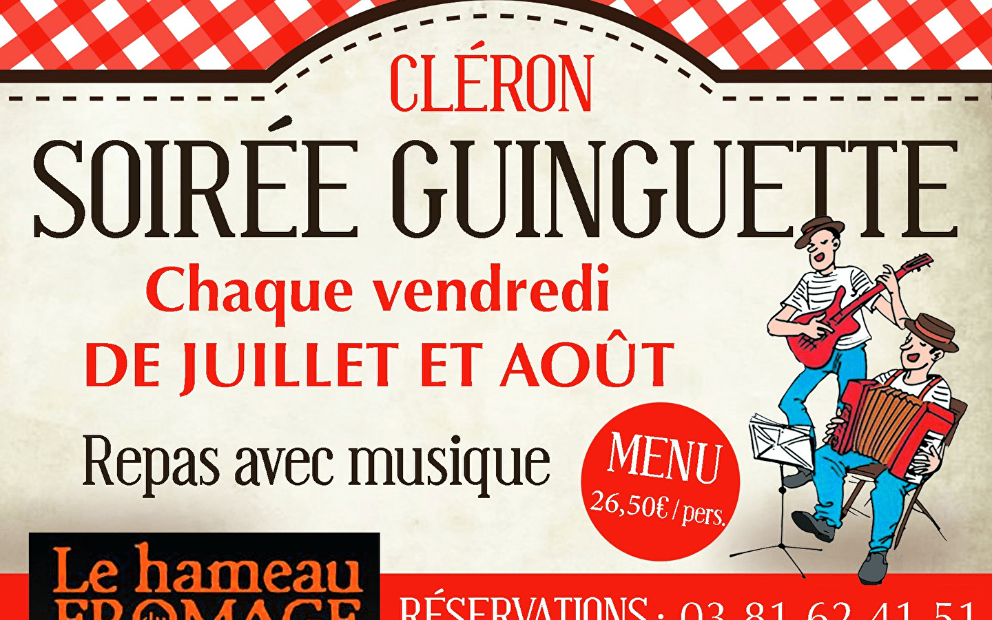 Guinguette-avond in de Hameau du Fromage