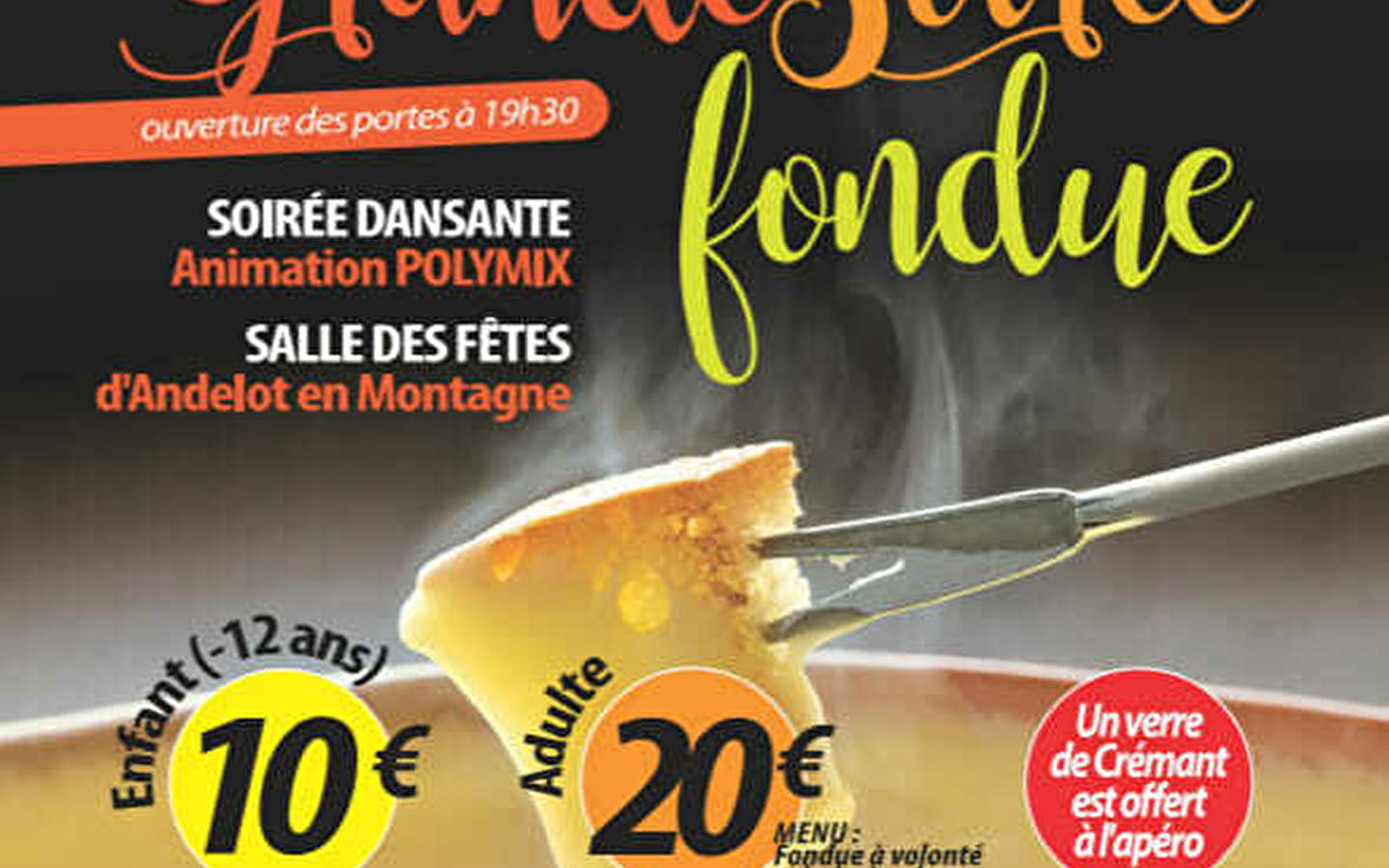 Grande soirée fondue Montagnes du Jura