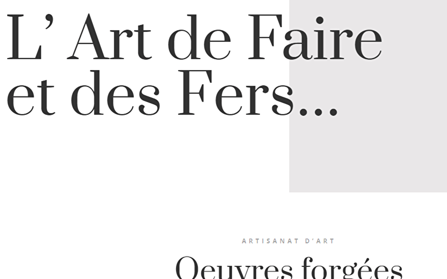 L'Art de Faire & des Fers - Yves Rossi