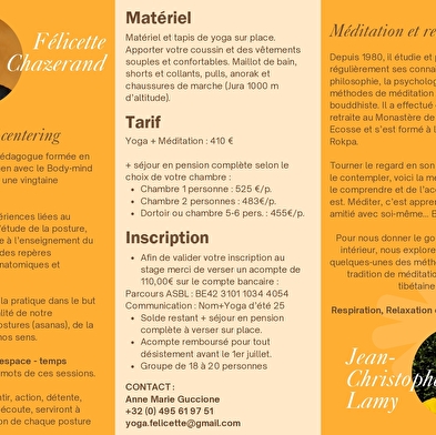 Yoga - Meditatie zomercursus in Les Cernois