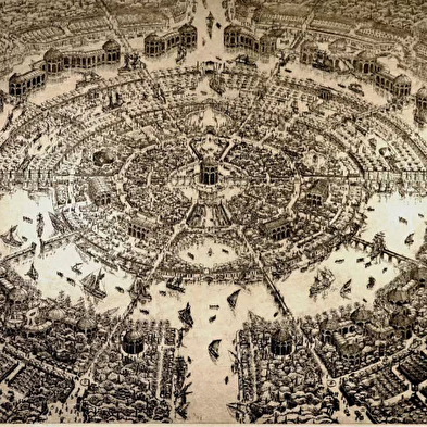 Tentoonstelling van architectuurgravures met alain combier