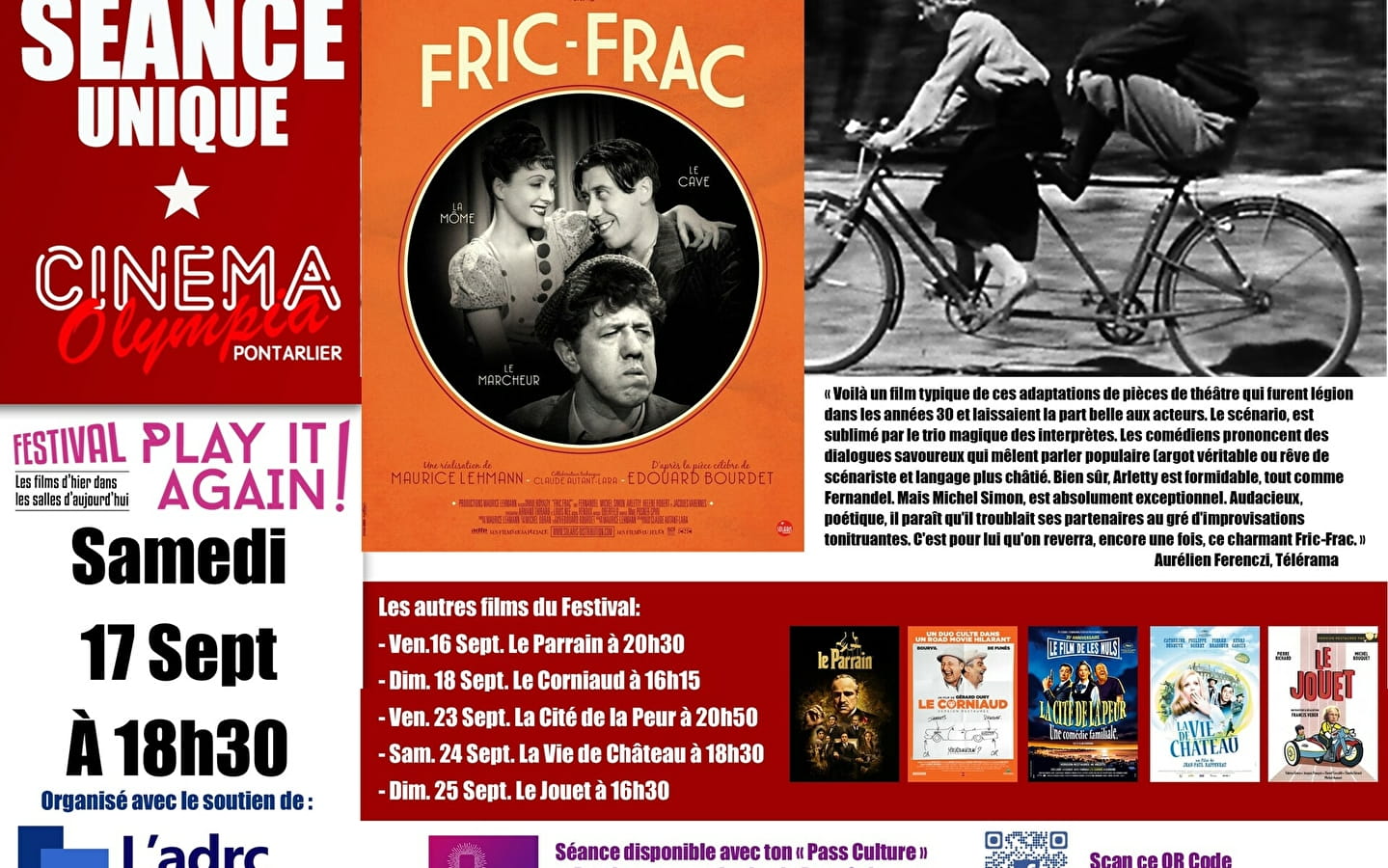 Festival - Projection : Fric frac