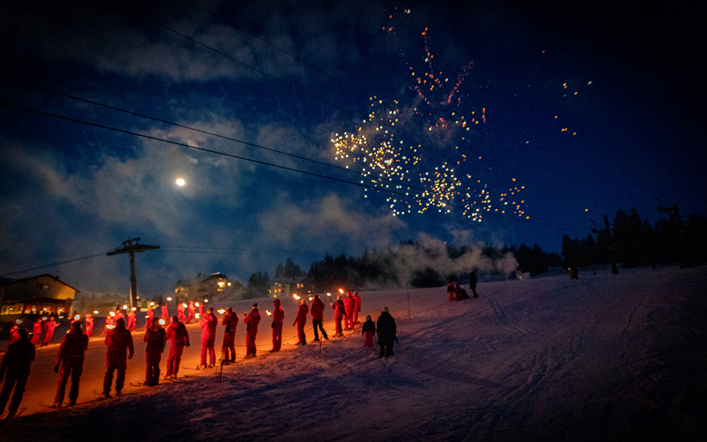 Kinderen met fakkels ESF Lamoura