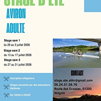 Stage d'été adultes - aviron Bugey Haut Rhône - VIRIGNIN