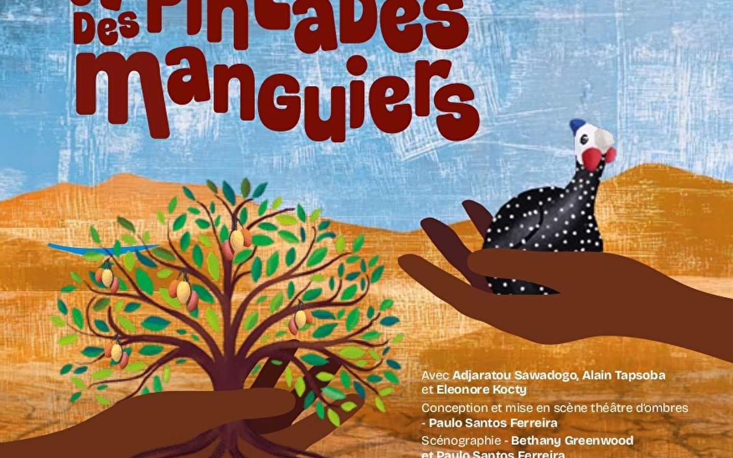 Parelhoenders en mangobomen