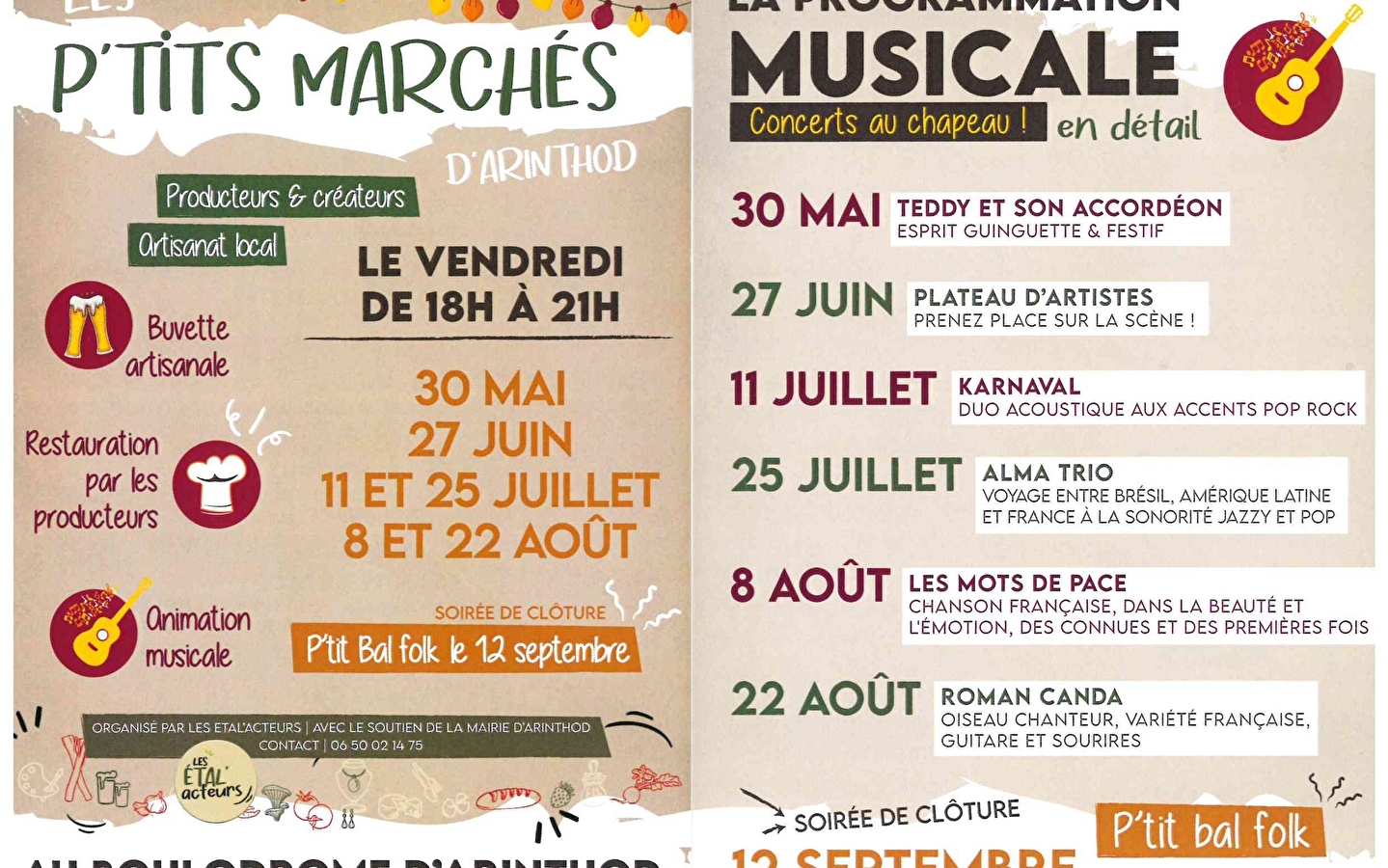 Les p'tits marchés: lokale producenten en muziek