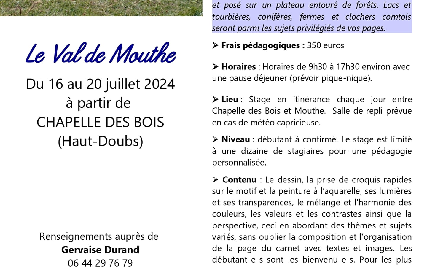 Aquarelworkshop: Reisverslag 'Le Val de Mouthe