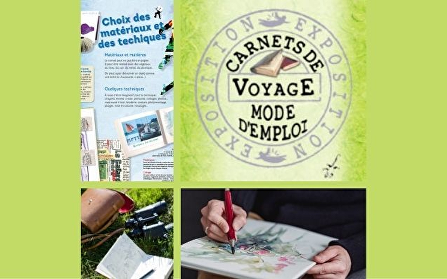 Carnet de voyage: wijze van tewerkstelling' tentoonstelling