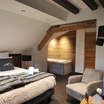 Géraniums et Neige Fraiche - Suite Bellevue de Haut Standing - Baignoire balnéothérapie  massante privatif - METABIEF