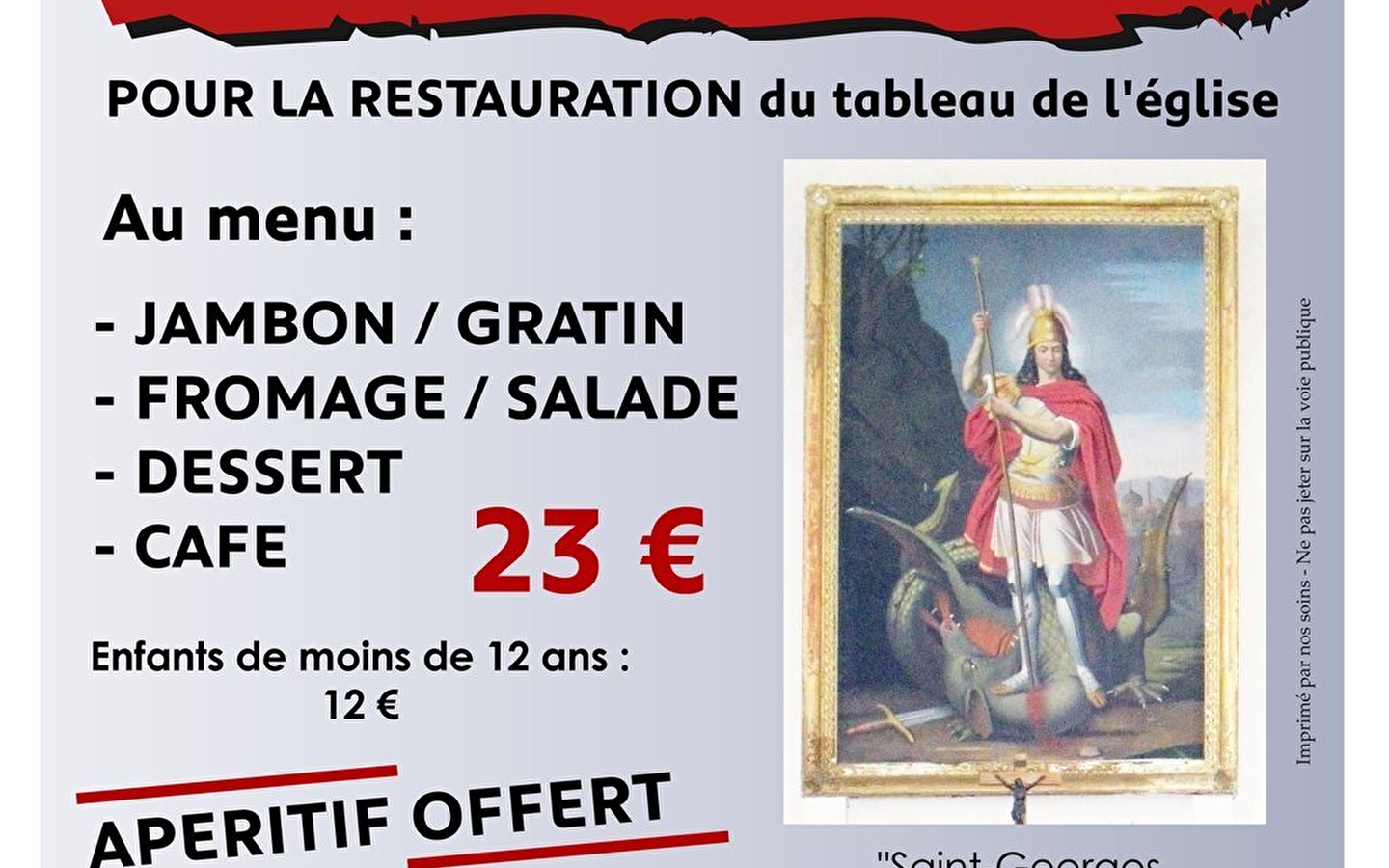Maaltijd voor de restauratie van het schilderij in de kerk