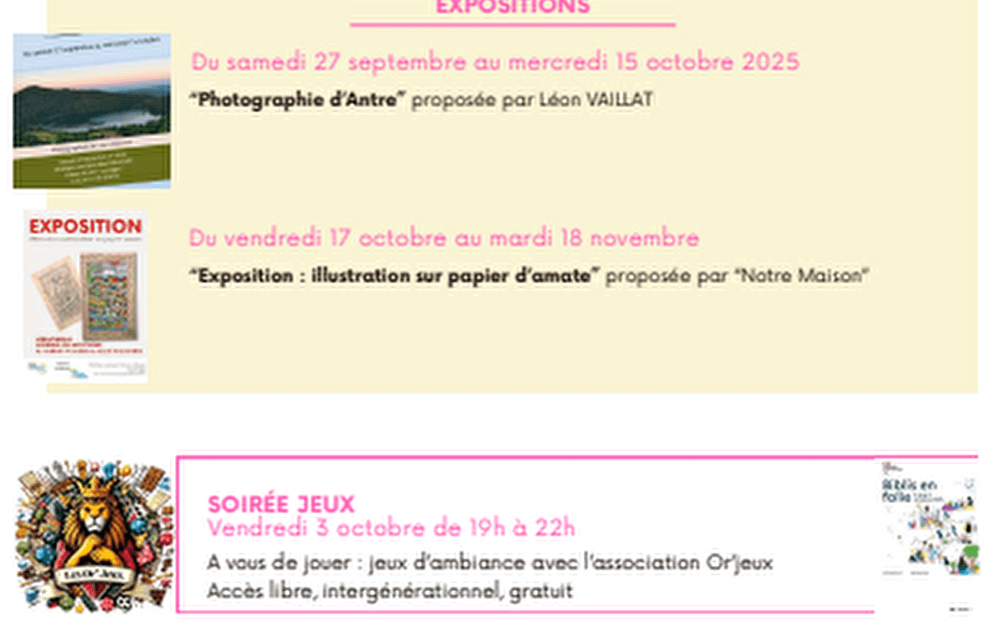Tentoonstelling 'Photographie d'Antre