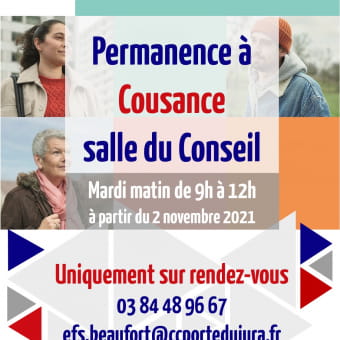 Permanences Espace France Services Cousance - COUSANCE
