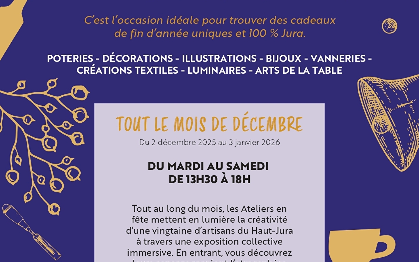 Atelier des savoir-faire - Feestelijke workshops!
