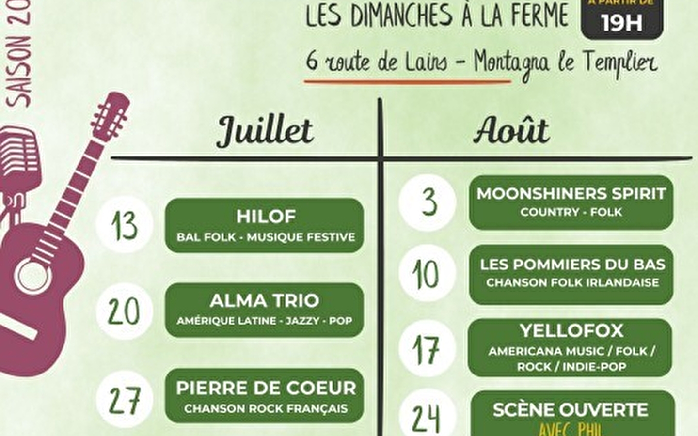 Tartine concerten